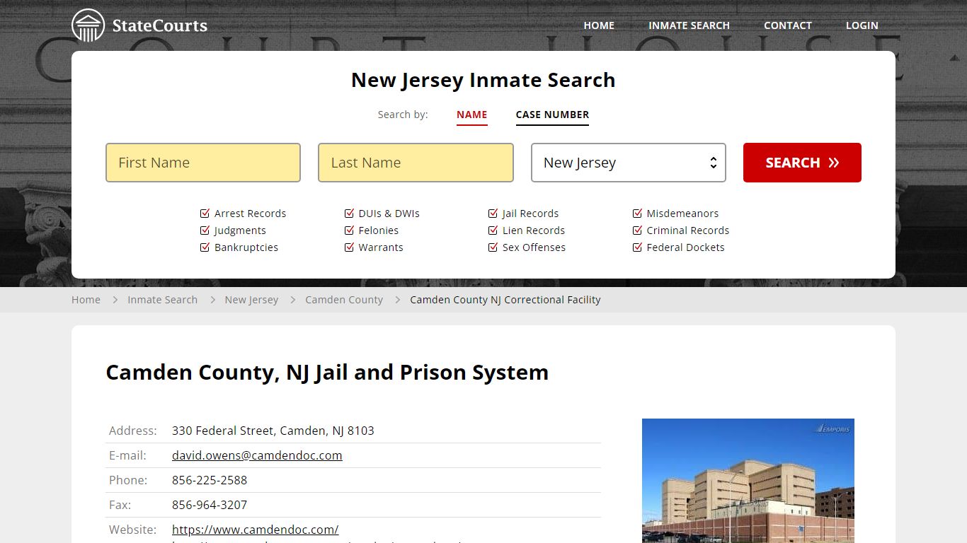 Camden County NJ Correctional Facility Inmate Records Search, New ...
